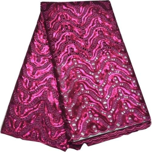 5yards/pc) high quality yellow African handcut organza lace fabric with fashion sequins embroidery for party dress OP19