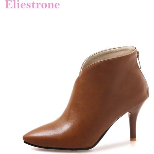 Brand New Sale Yellow Apricot Women Ankle Formal Boots Lady Evening Shoes High Heels AC2089 Plus Big Small Size 10 32 46