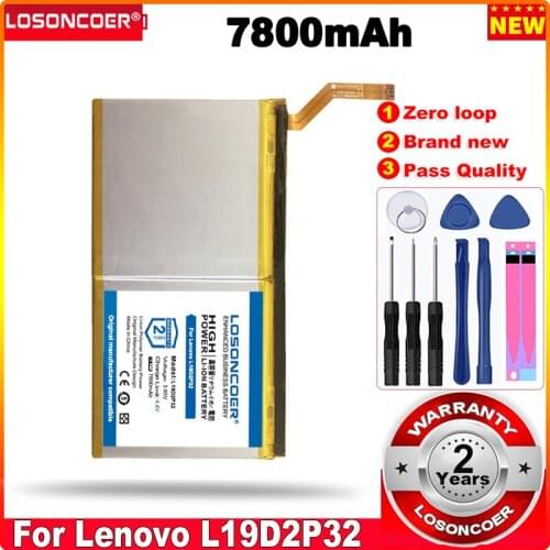 LOSONCOER 0 Cycle 100% New 7800mAh L19D2P32 Battery For Lenovo L19D2P32 Tablet Batteries