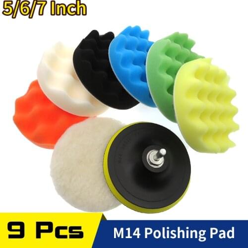 8Pcs Set /5/6/7 inch Car Polishing Pad Sponge Buffing Waxing Polish Buffer Drill Wheel polisher Removes Scratches Polishing Set