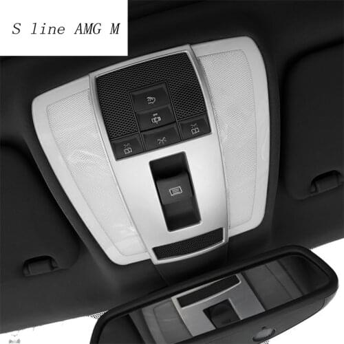 Car styling metal reading light frame trim decoration stickers Cover For Merceders Benz C Class W204 2011-2014 auto accessories