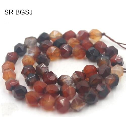 Free Shipping 8mm Faceted Round Polygonal Dream Lace Agat Onyx Natural Stone Findings Handcraft Beads Strand 15"