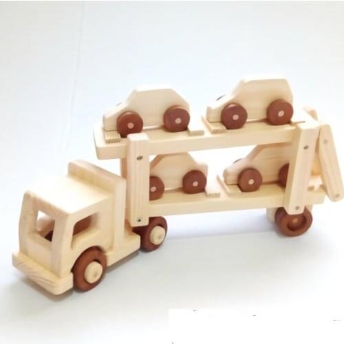 WOODEN TOY CAR CARRIER TRUCK ( ALL PRODUCTS AND VARNISHES MEET 7-13 STANDARD)