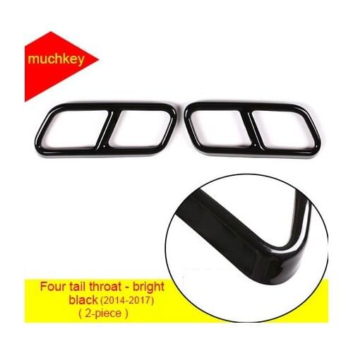 For Benz S class 2014-2017 ABS Four tail throat - bright black chrome molding trim 2pcs