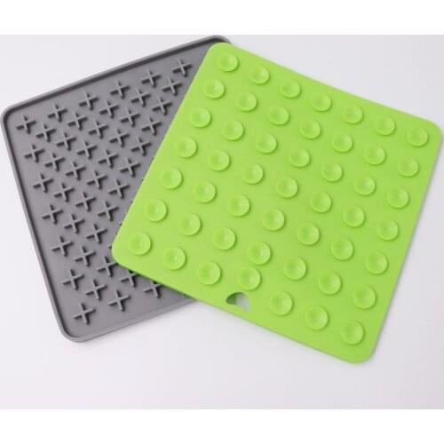 Pet Dog Feeding Slow Food Bowl Slow Treat Dispensing Mat Feed Plate Silicone Bath Distraction Grooming Lick Pad Dog Supplies