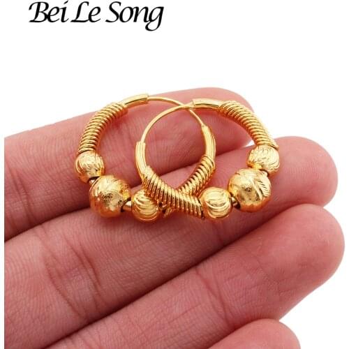 Dubai Unusual Hoop earrings 24K gold plated for women fashion Womens jewelry ear rings Dangle earring piercings accesories