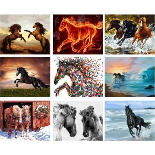 Horse DIY painting digital hand-painted oil painting to kill time home decoration accessories