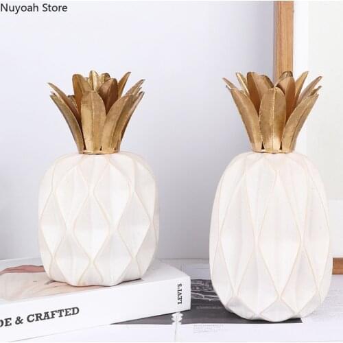 Ceramic Simulation Pineapple Decoration Creative White Plant Desktop Decoration Living Room Home Decoration Accessories Modern