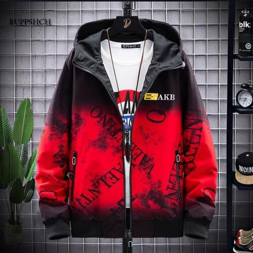 Spring Autumn Men Casual Street Wear Hip Hop Hip Hop Hooded Jacket Mens Positive and Negative Wear Men Windbreaker Jacket Men