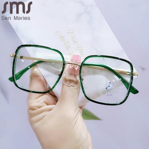 Square Anti-blue Optical Eyeglasses Frames Women Fashion TR90 Glasses Frames Fashion Retro Clear Myopia Frame Lady UV400