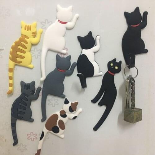 HOT Family Decorative Hook Cartoon Animal Cat Whiteboard Sticker Refrigerator Kids Gifts Home Decoration Hook