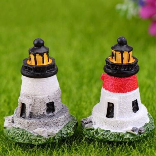 Mini Multi-window Lighthouse Tower Models DIY Micro Garden Miniatures Potted Plants Decoration Succulents Ornament