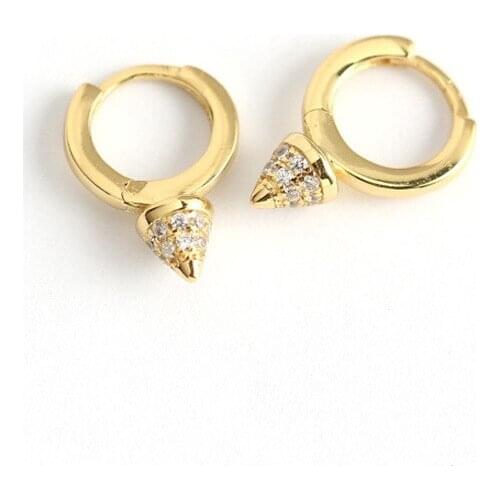 925 Sterling Silver Earring Fashion INS Style Punk Rivet Zirco Ear Ring Ear Bone Nail geometry Ear Buckle Wild Boy Girl Ear Jewe