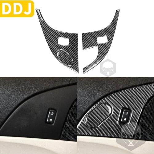 Carbon Fiber Door Lock Panel Sticker Set For Chevrolet Corvette C6 2005 2006 2007 Door Switch Trim Car Interior Accessories