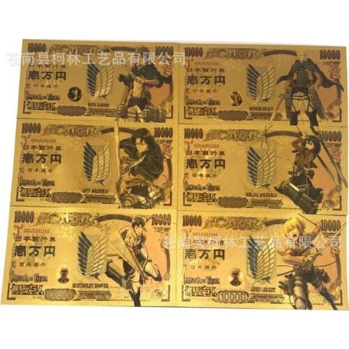 Attack on Titan Eren Jaeger Cosplay Commemorative Coins Mikasa Ackerman Anime Favorites Prop Gift