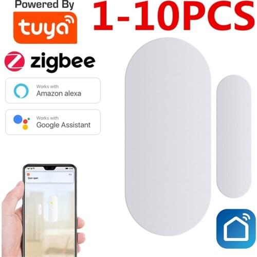 Tuya Smart Zigbee Door Windows Sensor Home Security Detector Zigbee HUB Need App Remote Control Alarm Support Alexa Google Home