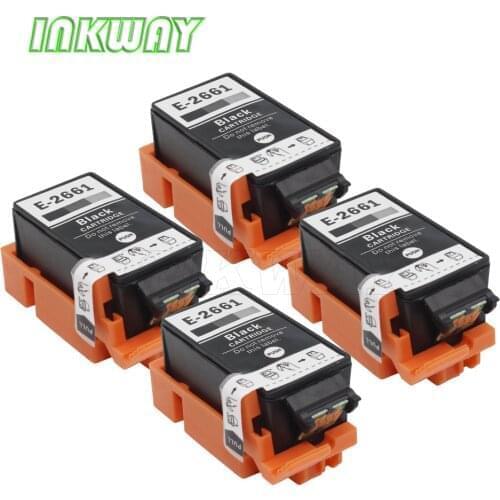 INK WAY 4 PCS Replacement ink for 266 BK ,C13T26614010 Black Ink Cartridge for WorkForce WF-100 W