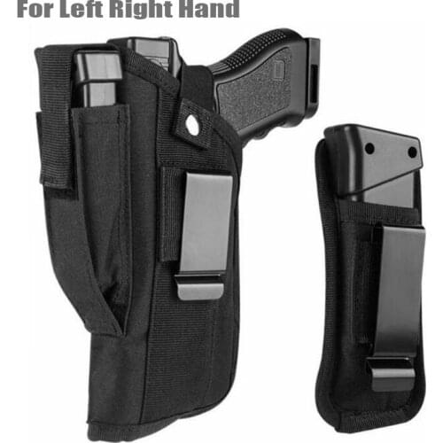 Tactical Pistol Airsoft Holster Concealed Carry Right Left Hand Universal Gun Holster for Glock 17 19 26 USP M9 with Mag Pouch