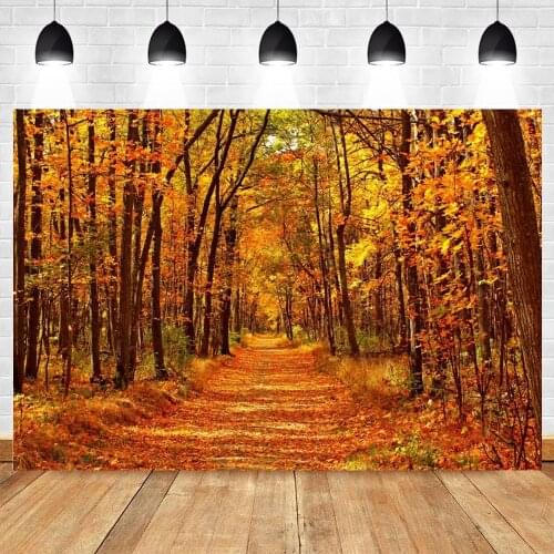 Autumn Natural Scenery Forest Baby Portrait Photography Backdrop Wedding Photographic Background Vinyl Photo Studio Banner Props