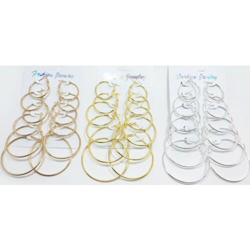 1 Pair/set Vintage Gold Color Big Circle Hoop Earrings for Women Steampunk Ear Clip Party Jewelry Accessories Gift