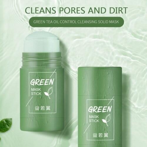 Green Mask Stick Greentea Oil Control Clearing Solid Masks Moisturizing Blackhead Removal Cleansing Face Care Brighten Mud Mask