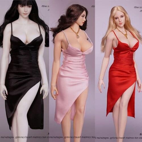 1/6 Female Slit Skirt Soldier Clothes Model Elegant Evening Dress Fit 12'' Action Figure Dolls In Stock