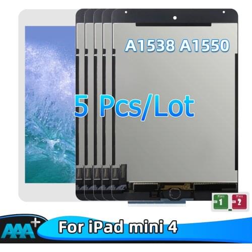 5Pcs Grade AAA+ Quality LCD For iPad mini 4 Mini4 A1538 A1550 LCD Display Touch Screen Digitizer Panel Assembly Replacement Part