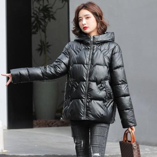 ISENMAL Women Winter Jacket Loose Parkas Patchwork Thickening Warm Coat Hooded Female Down Cotton-padded Short Jacket Coat