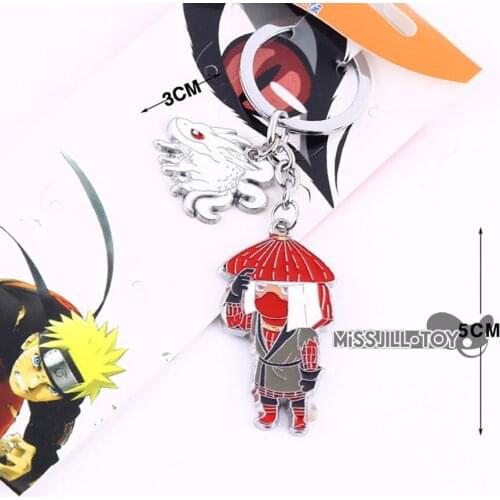 1/5pcs Fashion jewelry pendant Ninja Uchiha Madara figure doll metal Keychain Keyring pendant for Men women kids Good GIFT