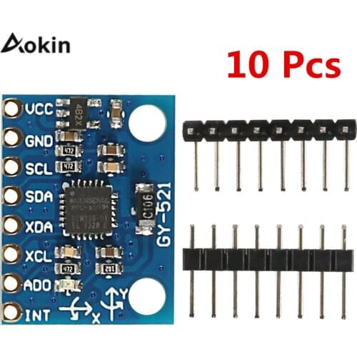 10Pcs MPU-6050 MPU6050 GY-521 GY521 GY 521 MPU 6050 Module 3 Axis Analog Gyro Sensors Accelerometer diy Kit for arduino Kit