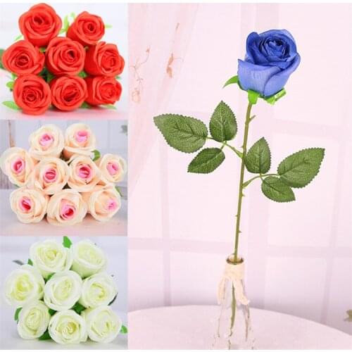 10pcs/lot Real Touch PU Rose 2017 New Artificial silk Flower Valentines Day Home Decor Flowers Wedding Decorative Flowers