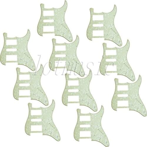 10Pcs Light Green Pearl HSH Guitar Pickguard for Electric Strat ST Replacement 3Ply