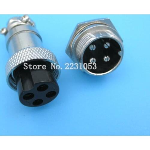 2 Sets/Lot GX16 4 Pins Male & Female Diameter 16mm Wire Panel Connector GX16-4 Circular Connector Aviation Socket Plug