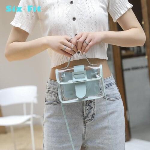 2020 Lady Fashion Chain Shoulder Transparent Jelly Package Handbag Lady Clear Small Transparent Purse Mobile Phone Messenger Bag