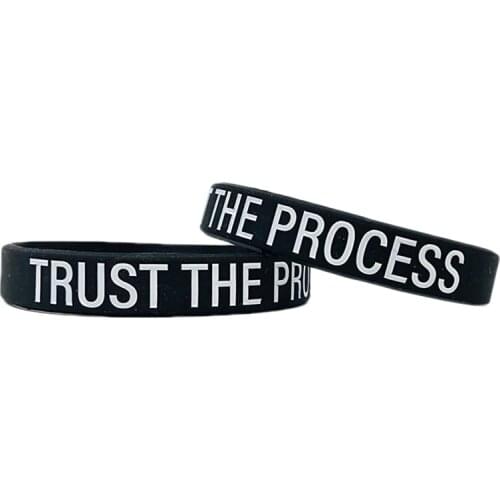 300pcs Motivational TRUST THE PROCESS Silicone Bracelets Rubber Wristbands Free Shipping by DHL