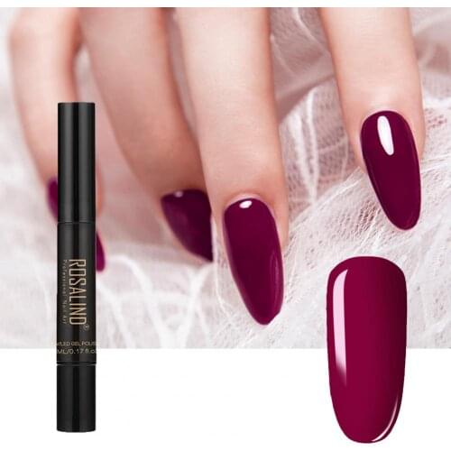 5ml Colorful Nail Gel Polish Pen Semi Permanent Multipurpose Ergonomics Handle Different Colors Nail Polish Pen for Manicure