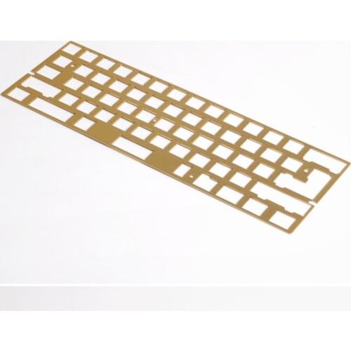 60% poker layout brass plate DZ60 ANSI ISO layout metal plate for mechanical keyboard 61 keys copper plate