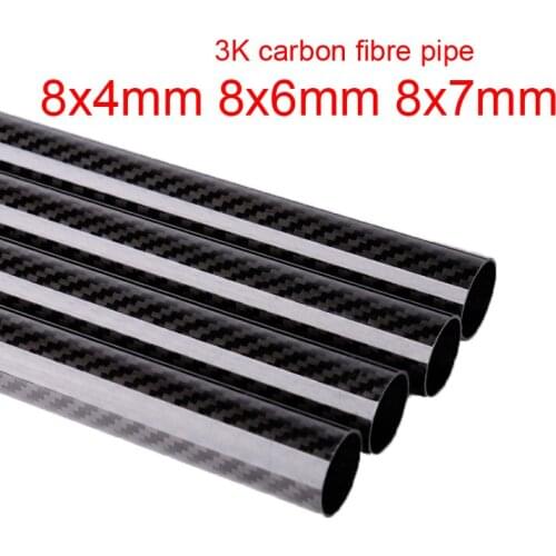 8x4mm 8x6mm 8x7mm 8mm 3K carbon fibre tube Hollow Carbon fiber pipe carbon tube CF holder Carbon rod Twill matte Plain light
