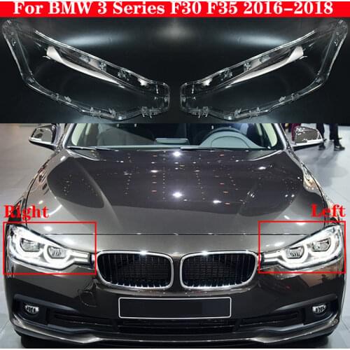 Car Front Headlight Cover for BMW 3 Series F30 F35 2016-2018 318i 320i 330i 340i Headlamp Lampcover Head light glass Shell Caps