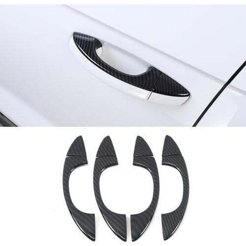 Car Accessories ABS Carbon Gate Door Handle Trim Frame Sticker Cover Molding for VW Volkswagen Atlas Teramont T-roc 2017-2020