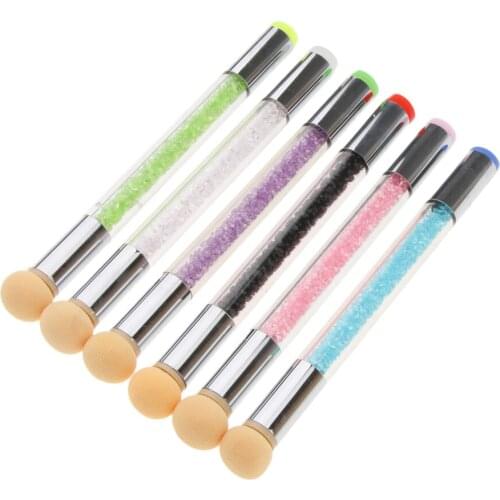 Dual Ended Nail Art Sponge Silicone Head Stamper Brush Paint Dotting Gradient Blooming UV Gel Pen
