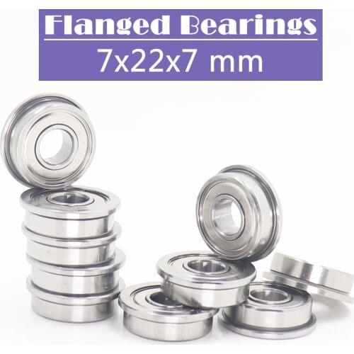 F627ZZ Flange Bearing 7x22x7 mm ABEC-1 ( 10 PCS ) Flanged F627 Z ZZ Ball Bearings