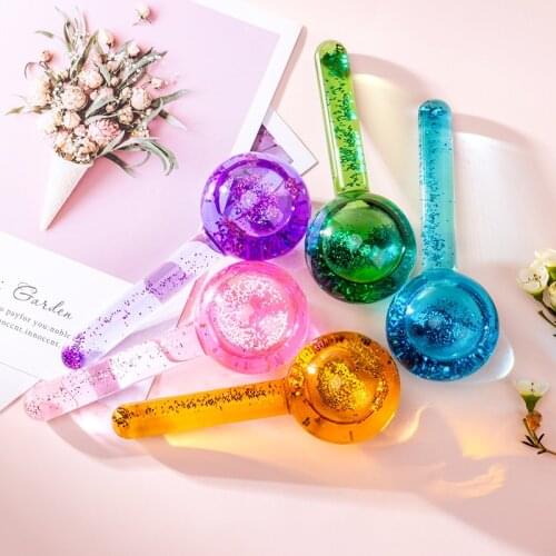 Crystal Ice Hockey Energy Massage Face Beauty Eye Massager Ice Globes Beauty Ball Eyes and Face Beauty Roller Water Wave Ball