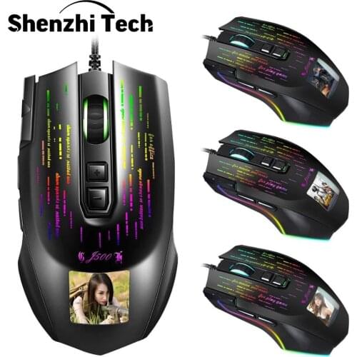 HXSJ Professional Gaming Mouse Gamer 10000DPI Personalized Photo Setting Ergonomic Optical Mouse For E-sport Game Office