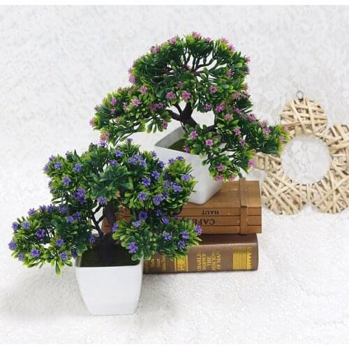 NEW Artificial Plants Bonsai Small Tree Pot Plants Fake Flowers Potted Ornaments For Home Decoration Hotel Garden Decor