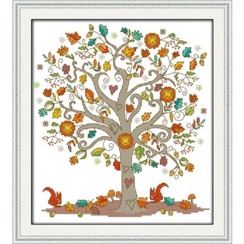 Joy Sunday The Giving Tree Counted Cross Stitch11&14CT DIY Cross Stitch Set Embroidery Needlework for Home Decor Handmade Gift