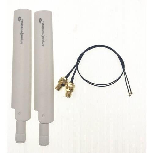 2.4GHz 5GHz Dual Band for Intel 9560 9260 8265 8260 AX200 AX201 Wireless Network WiFi U.FL IPEX MHF4 to RP-SMA Antenna Set