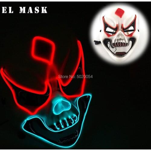 New Arrival Halloween EL Wire Cosplay Mask Monster Demon Light Up Mask Led Rave Mask For Carnival Festival Easter Decor
