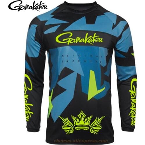 Gamakatsu Summer Fishing Jersey Breathable Quick Dry Fishing Long-sleeve Anti-UV Clothing Fishing Shirt Spring Fishing Clothes
