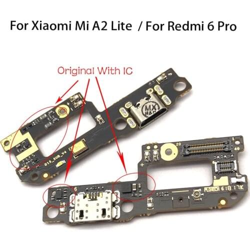Micro USB Charging For Xiaomi Redmi 6 Pro Dock Charging Board Flex Cable Connector Replacement For Xiaomi Mi A2 Lite